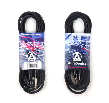 AuraSonics XMJTRSM-3 кабель микрофонный XLR3(m) - 1/4" Jack TRS, 3м, черный - Поставка звукового, светового, видео и сценического оборудования. Аудиовизуальные решения.