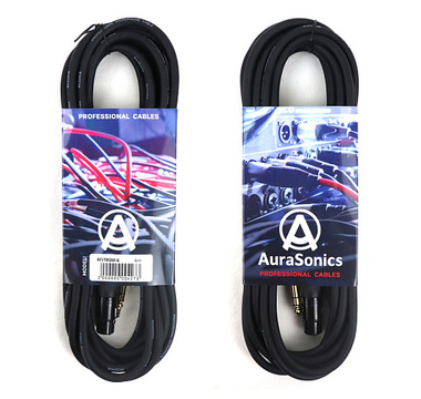 AuraSonics XFJTRSM-6 кабель микрофонный XLR3(f) - 1/4" Jack TRS, 6м, черный - Поставка звукового, светового, видео и сценического оборудования. Аудиовизуальные решения.