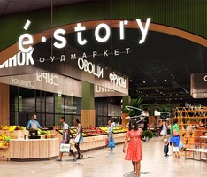 Фуд-маркет E-story, ТЦ "Гринвич"  - Поставка звукового, светового, видео и сценического оборудования. Аудиовизуальные решения.