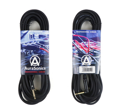 AuraSonics J63J63R-10 гитарный кабель Jack TS 6.3мм - угловой Jack TS 6.3мм 10м,24AWG, 0.22мм?, черн - Проектирование и поставка звукового, светового, видео и сценического оборудования. Центр аудиовизуальных решений.