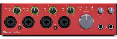 Focusrite Clarett+ 4Pre - Поставка звукового, светового, видео и сценического оборудования. Аудиовизуальные решения.